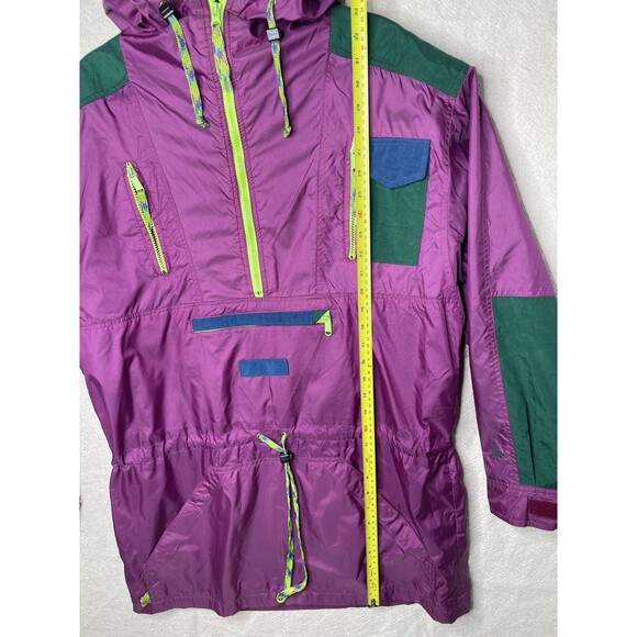 Y2K Gerry Windbreaker Jacket Men Medium Purple Athletic Anorak Retro Pullover - Picture 7 of 16
